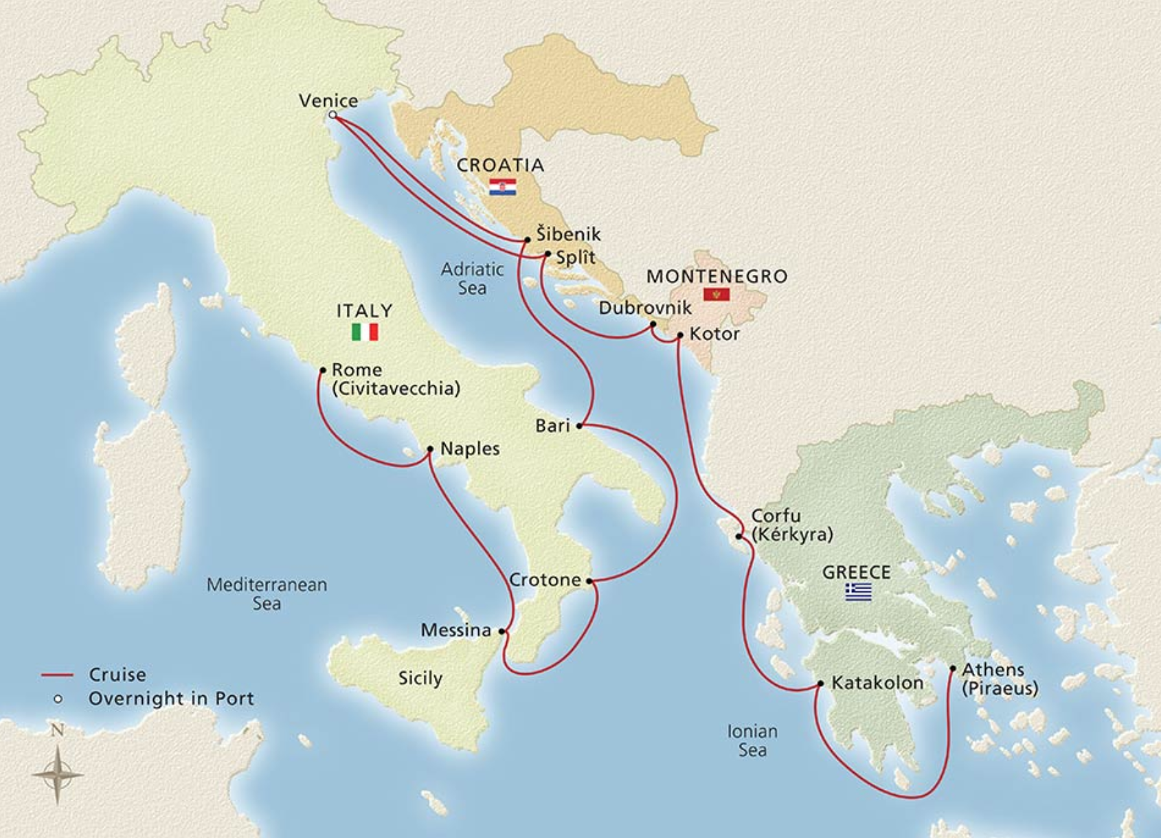 ITALY, THE ADRIATIC & GREECE